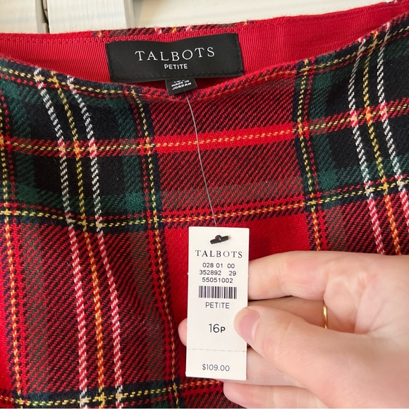 NWT Talbots Plaid Faux Wrap Skirt Size 16 Petite - Picture 4 of 10